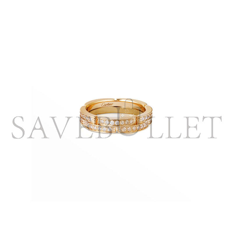 CARTIER MAILLON PANTHÈRE WEDDING BAND, DOUBLE ROW, HALF-PAVED B4216000